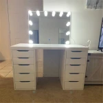 Hot Sale White color Corner hollywood vanity makeup table with mirror wholesale Dressers Women Bedroom Sets