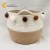 Import Hot sell latest design belly Cotton Rope Woven Storage Baskets brown&amp;white Pom Pom from China
