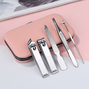 Hot selling 5pcs cosmetic nail tools stainless steel manicure tools set