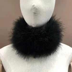 Hot selling fashion real turkey feather fur collar scarf custom ostrich feather women fur scarf