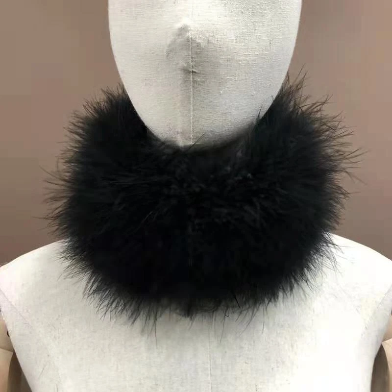 Hot selling fashion real turkey feather fur collar scarf custom ostrich feather women fur scarf