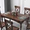 Hot-Selling Furniture In Asia And Europe Rubber-Wood Frame Structure Rectangular Dining Table With 6 Armchairs