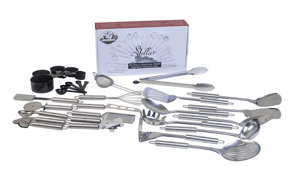Hot sellingall kitchen utensils included high quality 31-piece stainless steel kitchen set