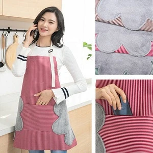 Household Can Wipe Hand Apron, Adjustable Waterproof And Oil-proof Garment Kitchen Cooking Cooking Oil-proof