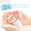 Household Tools Plastic Blue Baby Cute Stainless Steel Nail Clipper Set