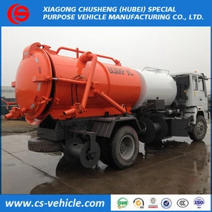 HOWO 4*2 Golden Prince 4000L water tanker 4000L sewage tanker Multiple using water cleaner sewage suction truck