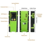 Huepar Digital Laser Detector LR-6RG,for Pulsing Line Lasers Up to 200ft,,LED Displays,Red and Green Beams Laser Level Receiver