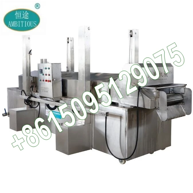 Industrial Conveyor Tofu and Bean curd Gas Frying Machine