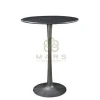Industrial Vintage Style Iron Round Bar Metal Table Black Powder Coated Finish