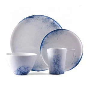 Italian style wholesale simple hand paint 16 pcs ceramic dinnerware set