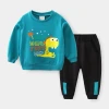Kids clothing set high quality fleece terry hoodie and jogger pants 2pcs set clothing baby boys clothes