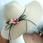 Lady Large Vacation Flat Floppy Foldable Surf Panama Bucket Fedora Visor Summer Toddler Wide Brim Flower Sun Straw Beach Hat