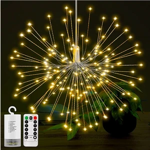 LED Fireworks Copper String Lights Bouquet Shape 100 LED Micro Lights for DIY Wedding Centerpiece Decorative with remote control