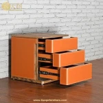 Living Room Modern Furniture Walnut Veneer Plywood Frame Fidelio Notte Nightstand with Drawers