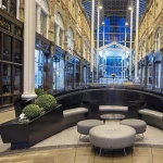 Lobby bench solid surface bench