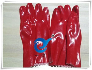 Long Cuff Red PVC Safety Fully Coated For Garden use
