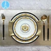 Luxury Golden Pattern Round Porcelain Plates For Wedding Event Home Dinner Banquet
