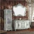 Luxury High End White Solid Oak Wood Bathroom Furniture Mirrored Vanity Closet Bathroom Cabinet