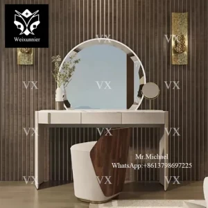 Luxury Modern High-end Dressing Table Set With Mirror And Storage Drawers For Bedroom