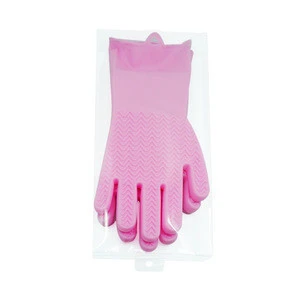Magic SakSak Silicone Brush Scrubber Gloves Heat Resistant, for Dish wash, Cleaning