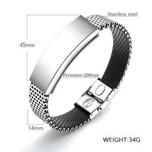 Man business accessories silver stainless steel watch strap creative adjustable bracelet