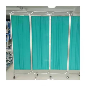Medical Thickened Stainless Steel Folding Screen Room Divider Mobile   Folding Cloth Pulley