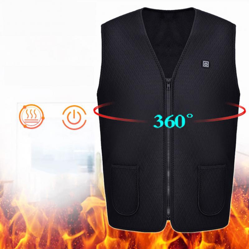 Men Women Outdoor Infrared Heating Vest Jacket Winter Flexible USB Electric Thermal Clothing Heated Waistcoat Fishing Hiking