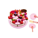 Merry Christmas wooden toy baby girl play kitchen simulation cake toy for children