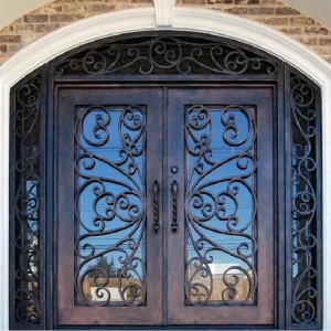 metal house main doors wrought iron safety door Residential Safety Entry forged Steel Door Design