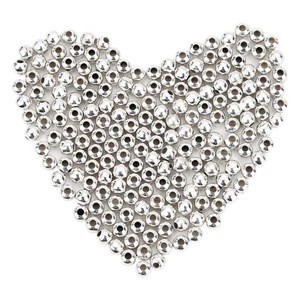 Metal Spacer Beads Silver Plated Round Beads Tiny Smooth Beads for Necklaces, Bracelets and Jewelry Making