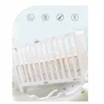 Mini Portable Crib with Wheels in   Washed Natural 2 Adjustable Mattress   Positions