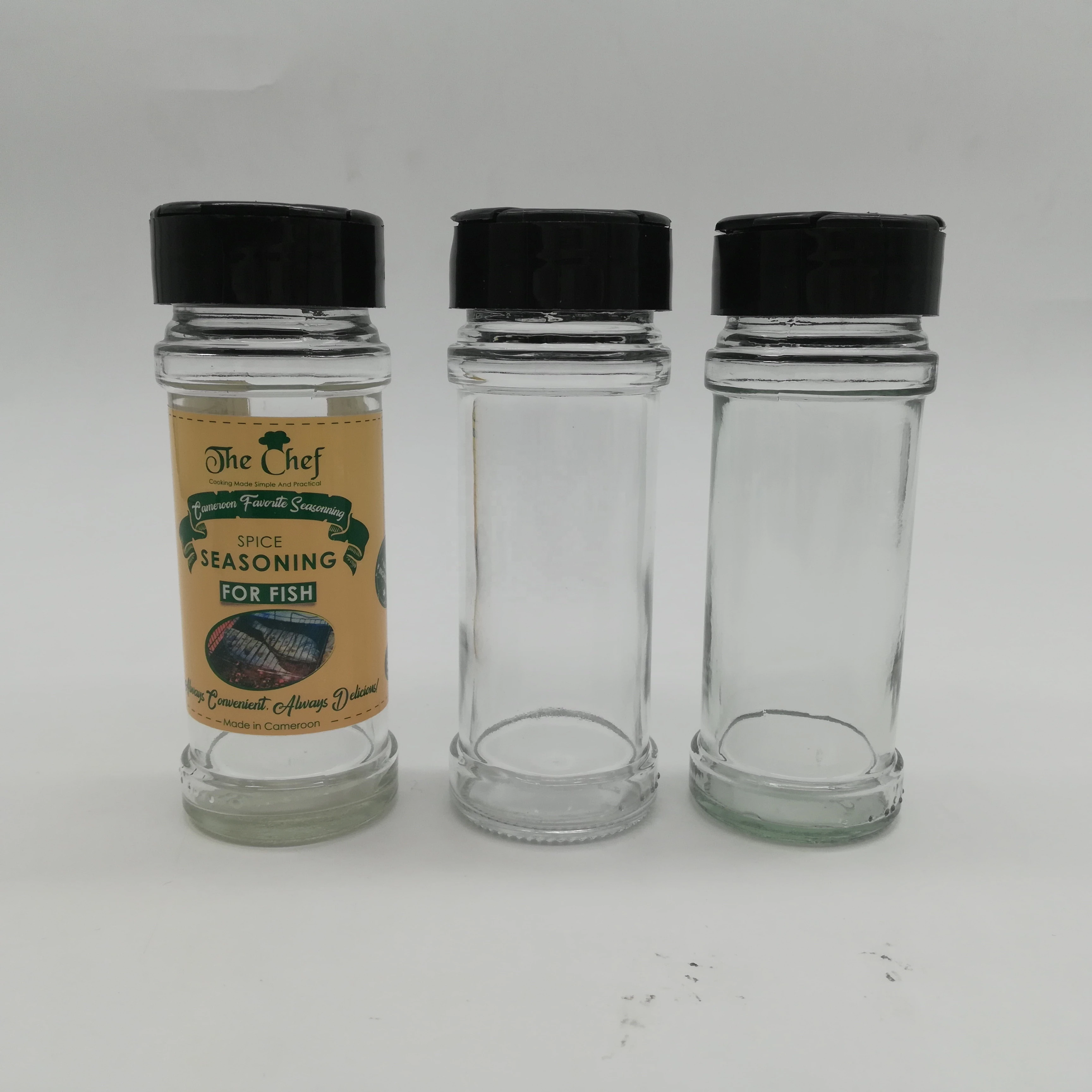 100ml empty spice glass bottle with spice shaker lid