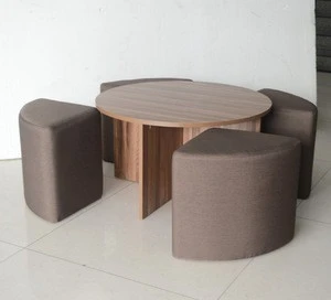 modern 4 seaters beige round MDF wooden centre table /coffee table for living room