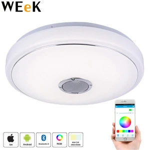 Modern LED Ceiling Light Bluetooth Music RGB Dimmable Lamp 36W APP Remote Control Colourful Party Bedroom 40*40*10cm