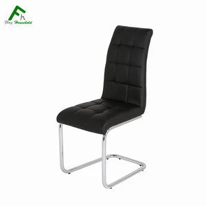 Modern PU Chromed Legs Kitchen Relax Pu Leather Dining Chair