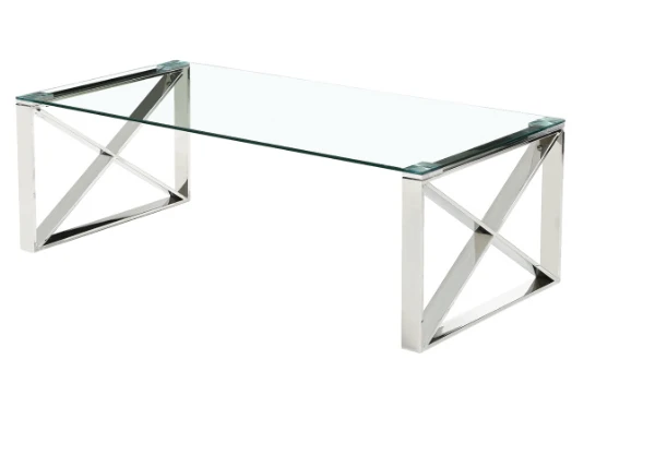 modern stainless steel glass gold coffee table