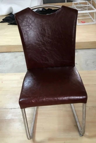 modern stainless steel /leather dining chair