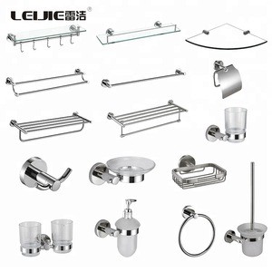 Modern wall-mounted stainless steel bathroom accessories set