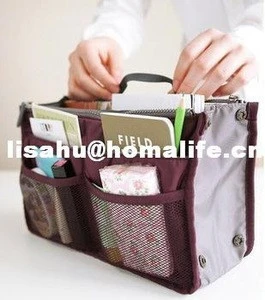 Mp3 Phone Cosmetic Storage Organizer 100% Nylon Bag In Bag Handbag,jewelry organizer,High Quality,