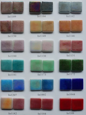 Multicolor DIY handmade spanish pool tiles loose assorted crystal glass mosaic tiles