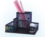 multifunction 4 compartments metal wire mesh office desk organizer