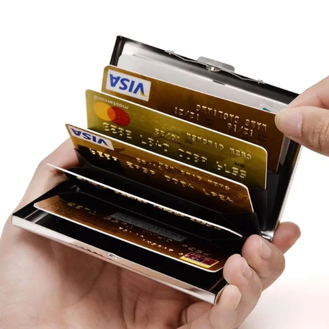 Multifunctional Slim RFID-Blocking Metal Wallet Credit Card Holder Card Case for men & women