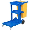 MultiPurpose room service trolley Hotel Janitorial Cleaning Trolley Cart With Yellow Bag housekeeping linen carts