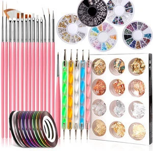 Nail Dotting Tool Nail Pen Designer 15pcs Gel Nail Art Painting Brushes Set