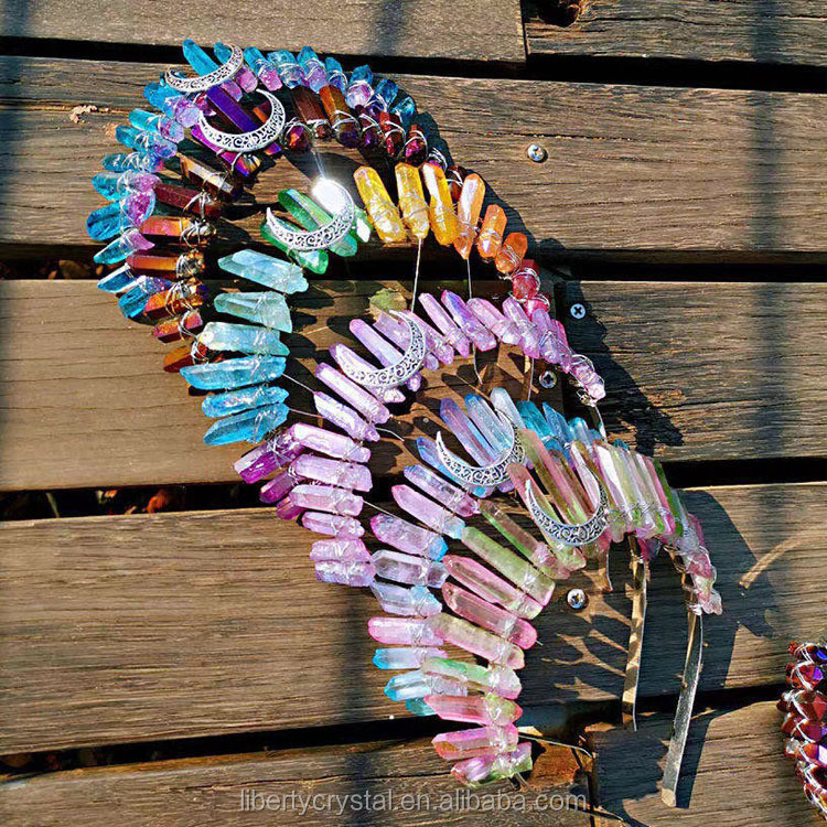Natural Crafts Handmade Hairpin Aura Point Headband Crystal Women