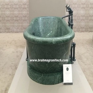 natural solid green marble stone bathtub