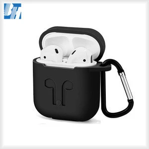 New Air Pods Silicone Case Sleeve Skin With Anti-lost Carabiner For AirPods Charging Case