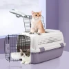 New Arrival Portable Plastic Crate Airline Approved Pet Carrier Backpack Style Travel Products for Dogs Cats Button Closure