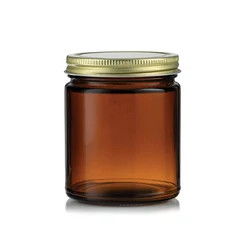Buy New Design Amber High-quality Thick Glass Empty Candle Jar from