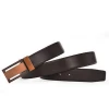 New design genuine split cow leather double belts for men with plate buckle